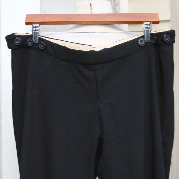 Babystyle Black Adjustable Button Waist Wide Leg Stretch Maternity Pants Sz L - Picture 2 of 5
